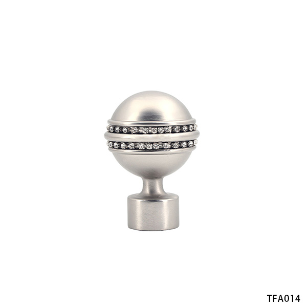 Luxury Shiny Two‑Row Rhinestone Spherical Curtain Finial