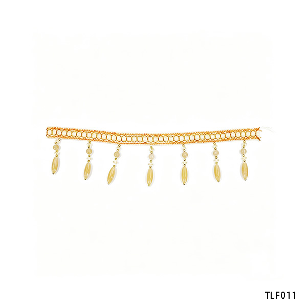 Elegant Long Drop Beaded Tassel Trim for Curtain Decoration