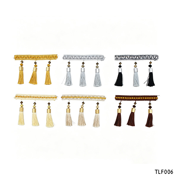 Multi‑color Bead Tassel Fringe Edge Trim Ornament for Curtain Home Decor